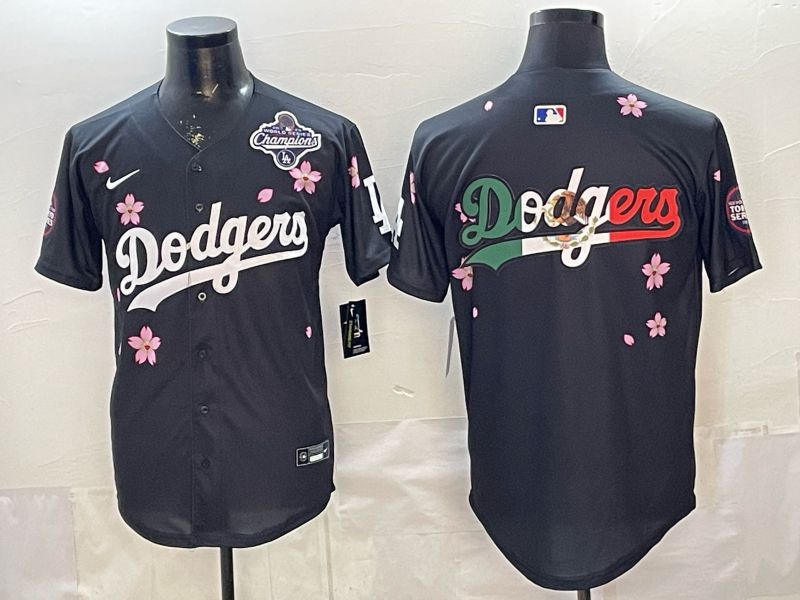 Men Nike 2026 Los Angeles Dodgers Blank Black Sakura Edition Game MLB Jersey 007->los angeles dodgers->MLB Jersey